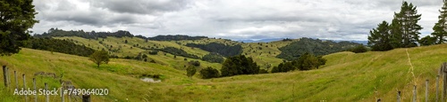 Panoramic shot of rolling hills and farmland, Northland, New Zealand