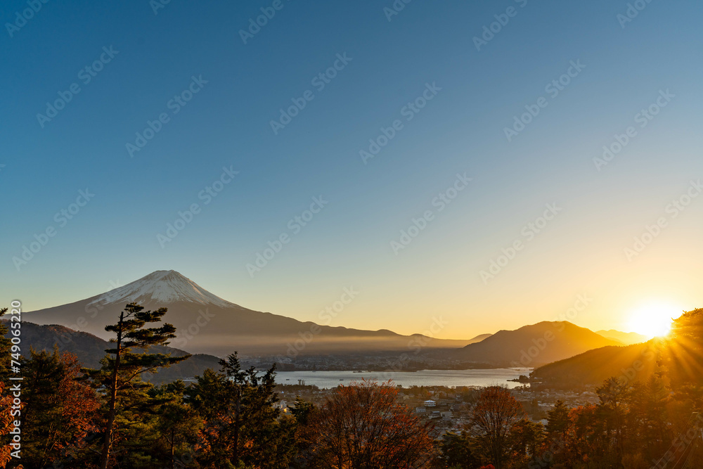 富士の日の入り