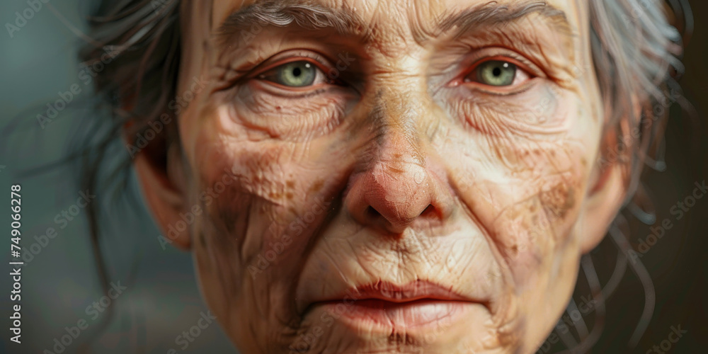 old lady with wrinkles, generative AI old lady with wrinkles, generative AI