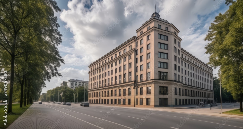 Obraz premium Modern architecture meets urban tranquility