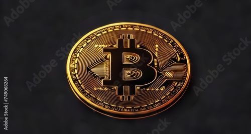  Golden Bitcoin  the digital currency symbol