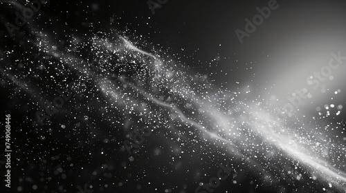 Enigmatic Cosmic Journey: Starfield and Nebula in Monochrome