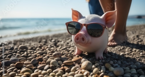  Piggy's beach day, complete with shades and style! © vivekFx