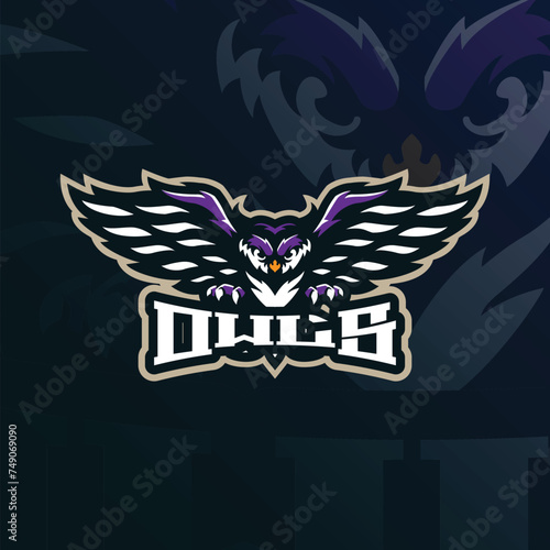 Owls mascot logo design vector with modern illustration concept style for badge, emblem and t shirt printing. Owls illustration for sport team.