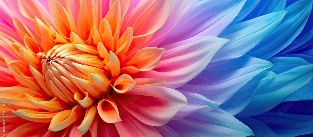 A close-up view of a vibrant and colorful flower in full bloom, set against a simple white background. The petals display a beautiful array of hues, while the details of the flowers structure are A close-up view of a vibrant and colorful flower in full bloom, set against a simple white background. The petals display a beautiful array of hues, while the details of the flowers structure are
