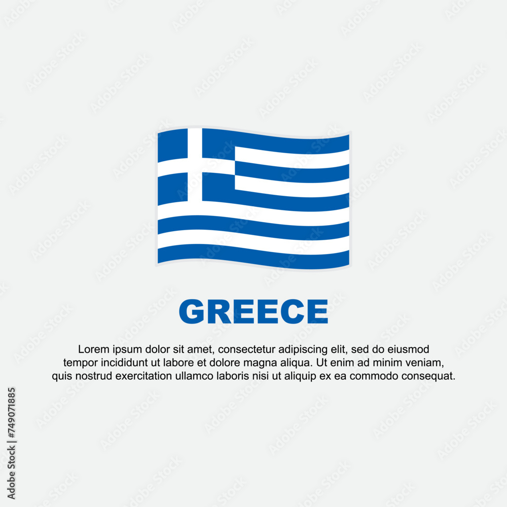 Obraz premium Greece Flag Background Design Template. Greece Independence Day Banner Social Media Post. Greece Background