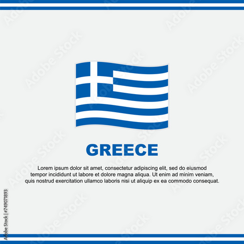 Greece Flag Background Design Template. Greece Independence Day Banner Social Media Post. Greece Design