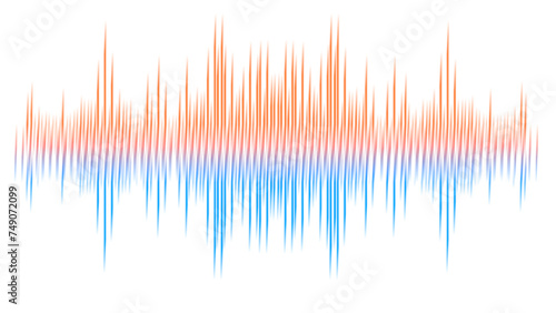 3d audio soundwave. Colorful music pulse oscillation. Glowing impulse pattern