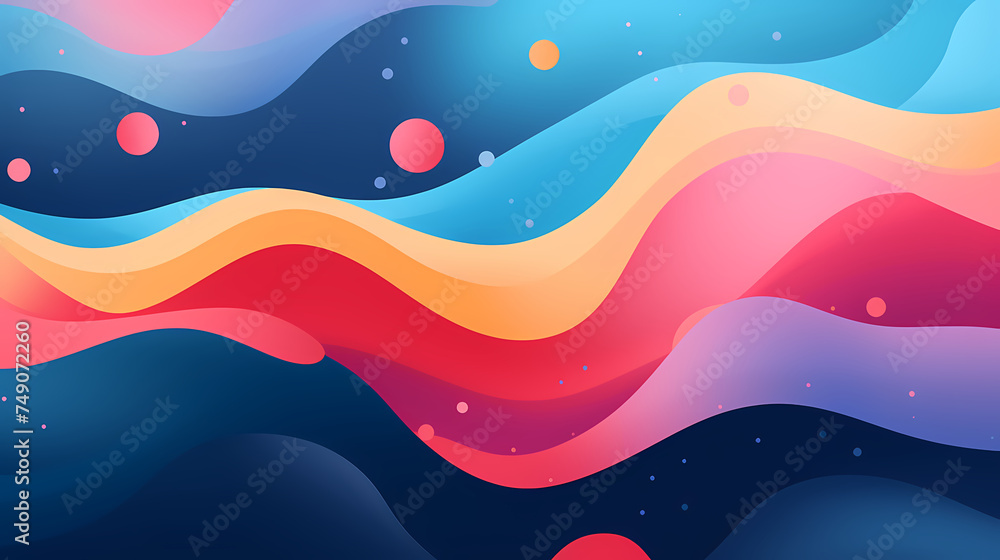 Abstract colorful wavy shapes and dots background Abstract colorful wavy shapes and dots background