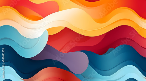 Abstract colorful wavy shapes and dots background