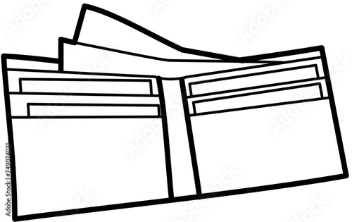 leather wallet, outline