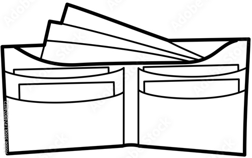 leather wallet, outline