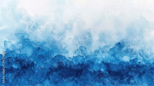 Abstract blue watercolor background. © INK ART BACKGROUND
