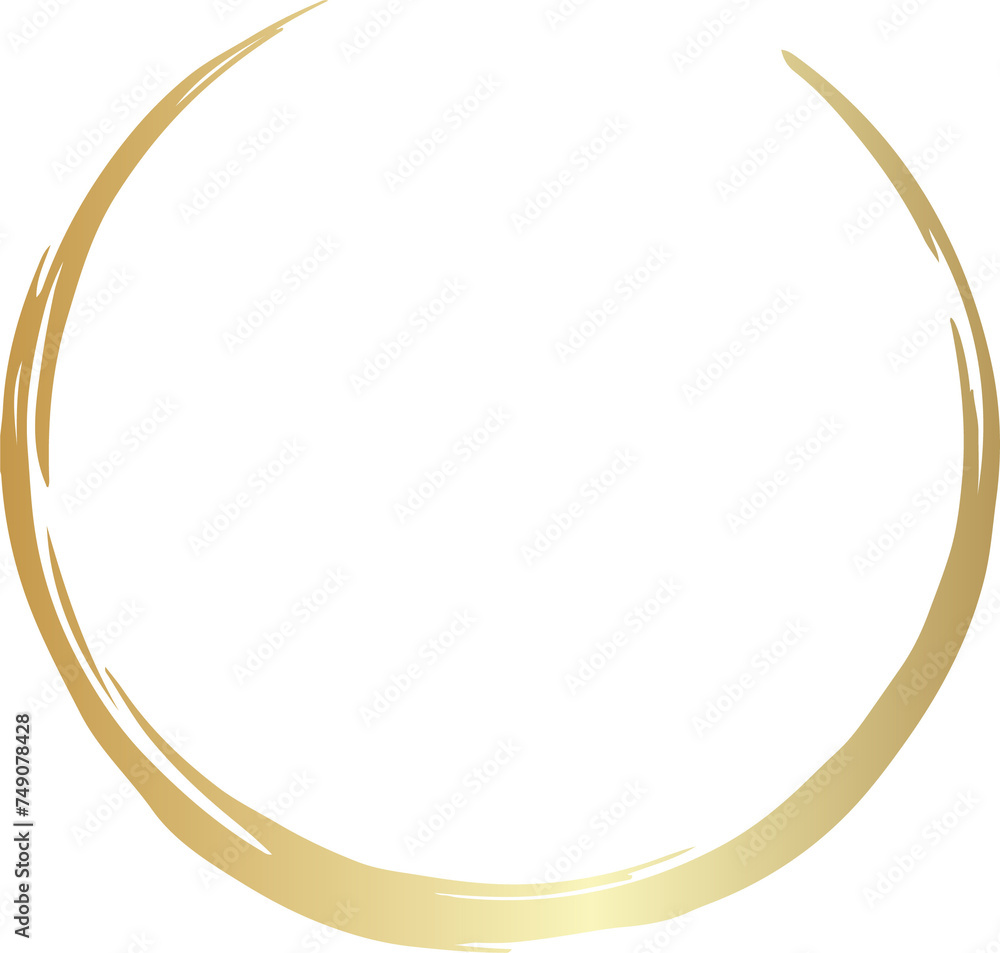 Gold circle line brush set. Element for design Gold circle line brush set. Element for design