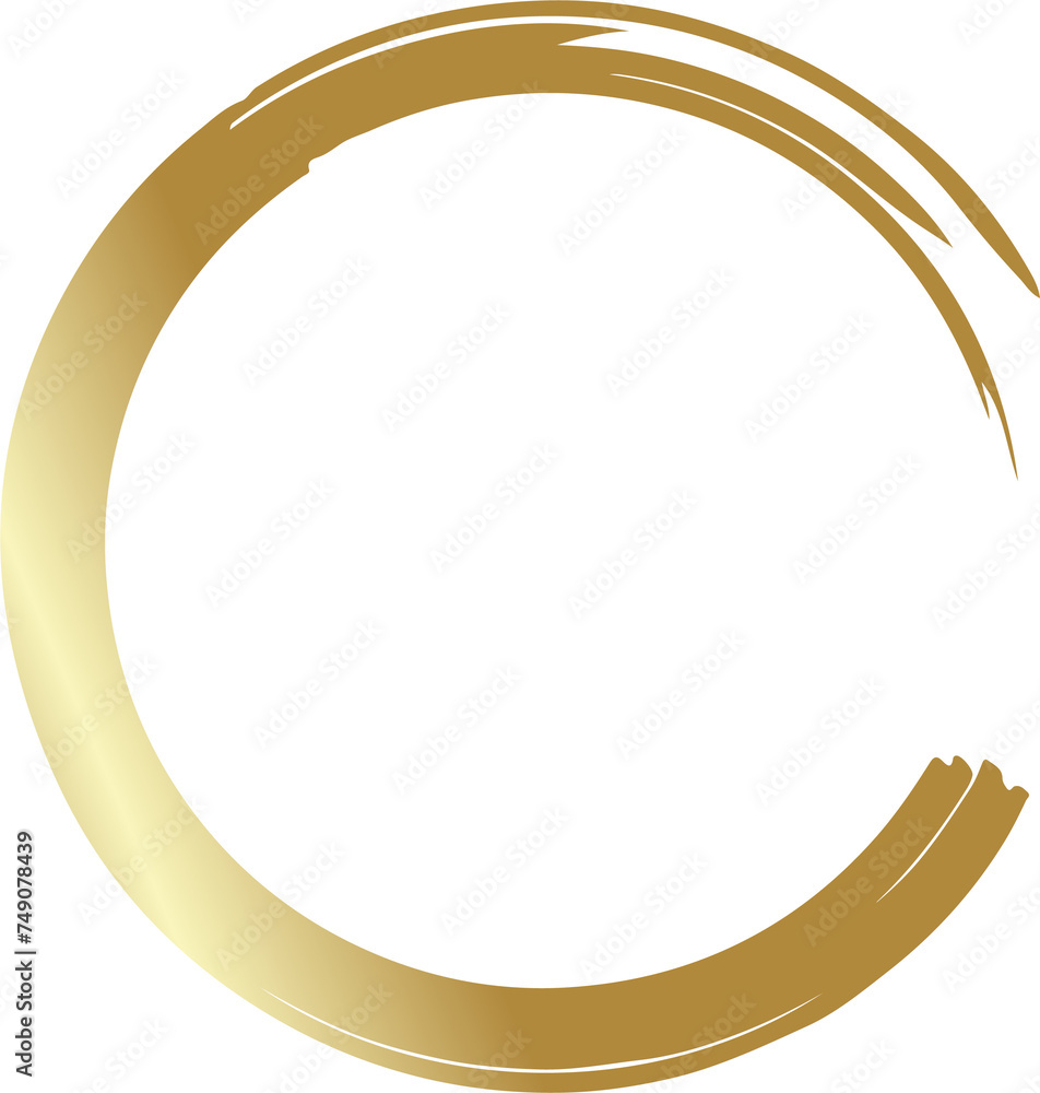 Gold circle line brush set. Element for design