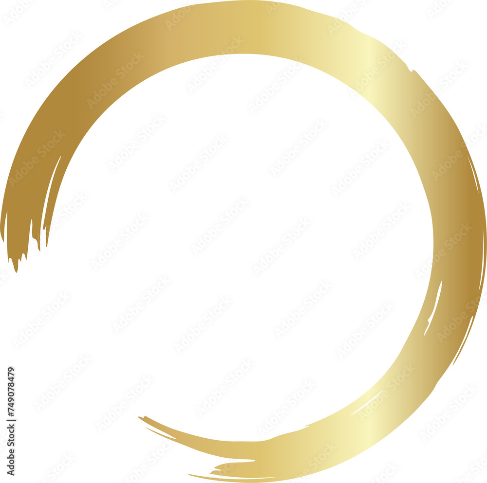 Gold circle line brush set. Element for design Gold circle line brush set. Element for design