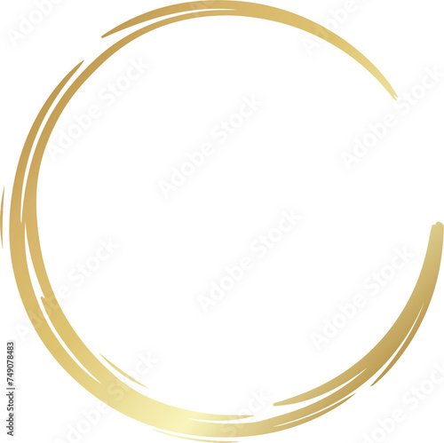 Gold circle line brush set. Element for design