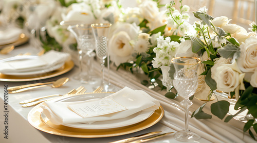 wedding table setting with flowers