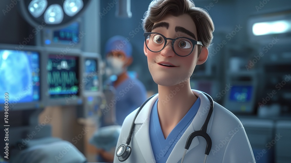 a portrait of 30 year old anesthesiologist in surgery room a portrait of 30 year old anesthesiologist in surgery room