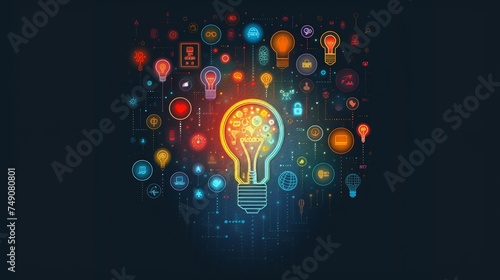 Wallpaper Mural Doing business with technology concept illustration.  Torontodigital.ca