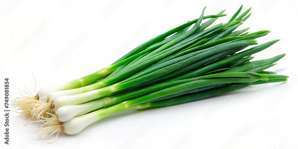 Fresh green onion on white background Fresh green onion on white background