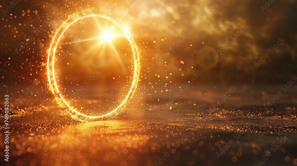 circle round light background with lens flare effect concept circle round light background with lens flare effect concept