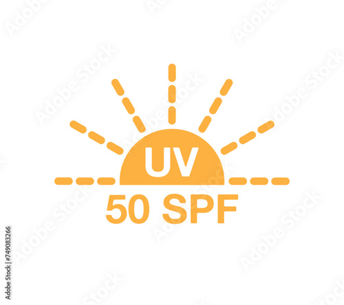 50 SPF sunlight protection. Cream of skin for defense, sunscreen. Block UV ray