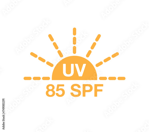 85 SPF sunlight protection. Cream of skin for defense, sunscreen. Block UV ray