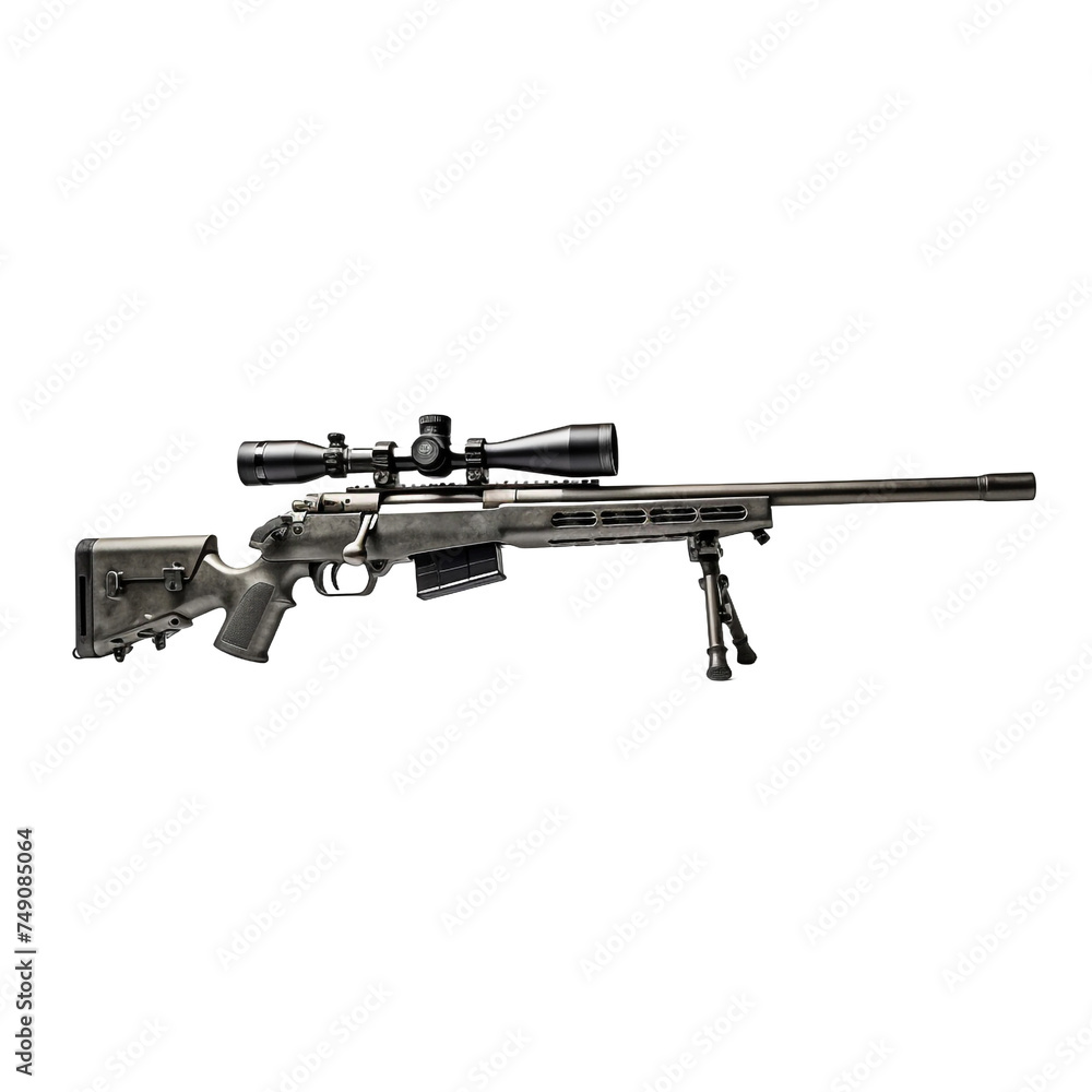 Sniper rifle isolated on transparent background