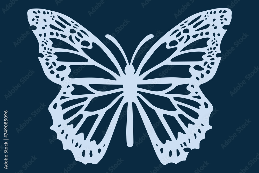 Fototapeta premium Butterfly silhouette vector for cut file, laser cut file, paper cut file
