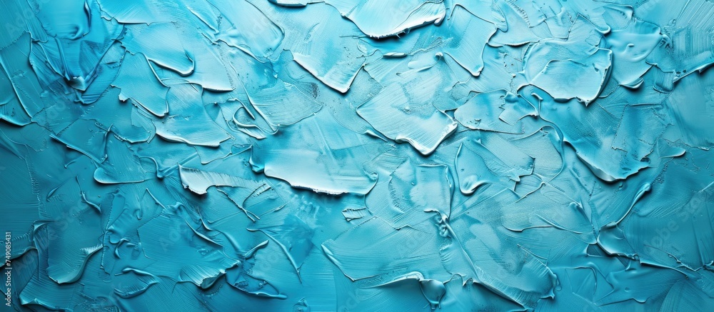 This painting features a decorative light blue cyan paint applied on a stucco wall. The texture is rough and handmade, creating a unique visual effect with a winter and Christmas feel. This painting features a decorative light blue cyan paint applied on a stucco wall. The texture is rough and handmade, creating a unique visual effect with a winter and Christmas feel.