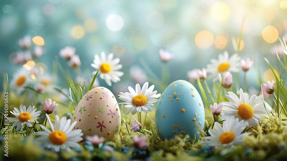 Easter background with beautiful spring flowers Easter background with beautiful spring flowers
