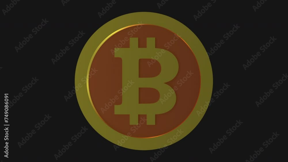 金のビットコインが回転する様子 仮想通貨 ループ 金のビットコインが回転する様子 仮想通貨 ループ