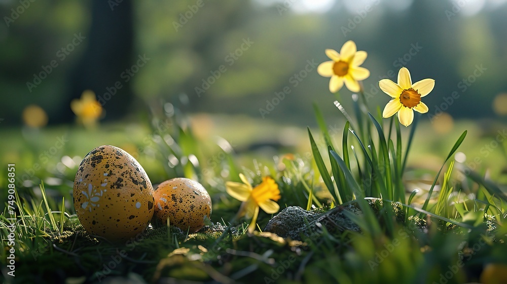 Easter eggs hiding in the grass Easter eggs hiding in the grass