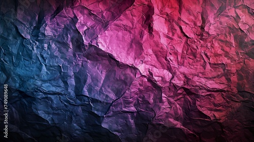 A crumpled paper background displays a smooth gradient creating a visually intriguing and unique texture. Paper background with folds and wrinkles in a rustic feel.