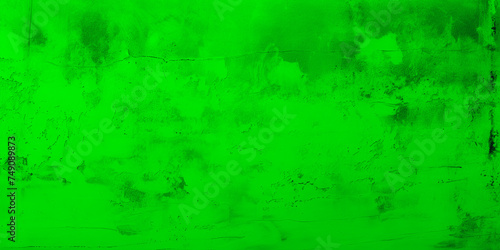 Neon cement concrete grunge textured floor background. Light green wall with cracks. Old vintage wide backdrop for design banner