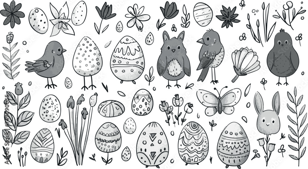 Easter vector pack: versatile collection of digital illustrations portraying the joy and symbolism of the holiday Easter vector pack: versatile collection of digital illustrations portraying the joy and symbolism of the holiday