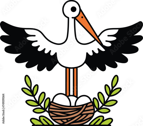 Stork cartoon design 
