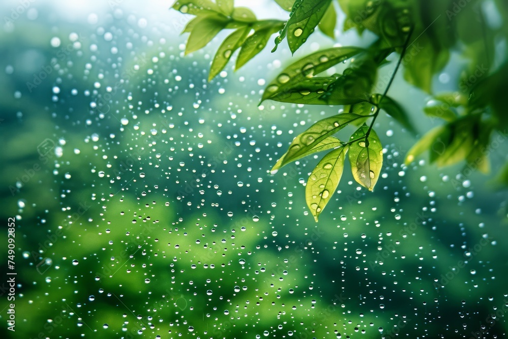 Close Up of Tree Branch With Water Drops Close Up of Tree Branch With Water Drops