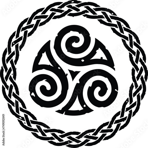 Grunge Celtic Circle and Spirals