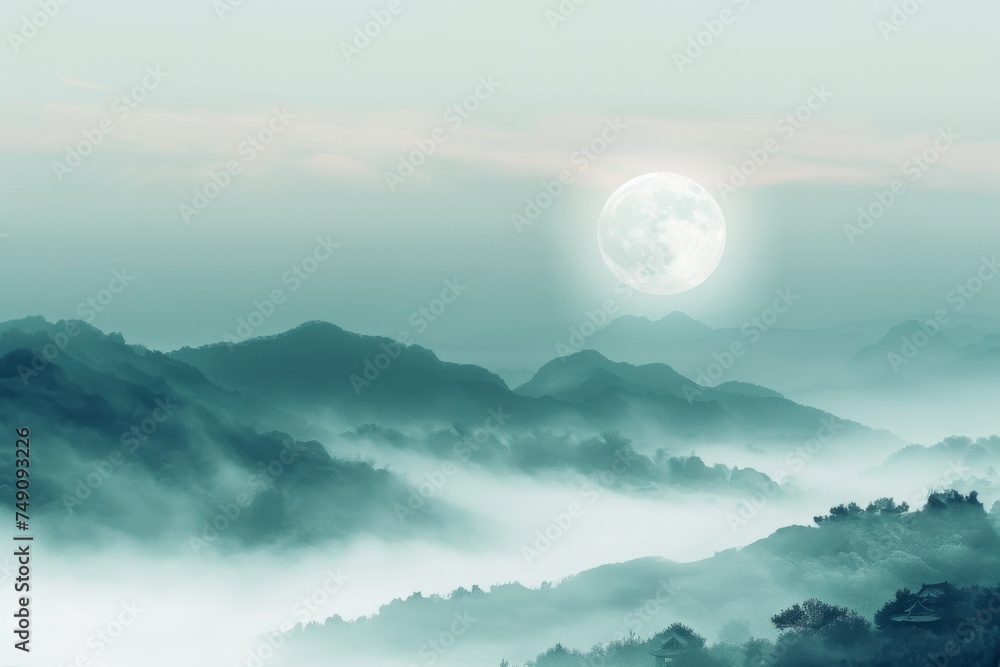 Moonlit Foggy Mountain Moonlit Foggy Mountain