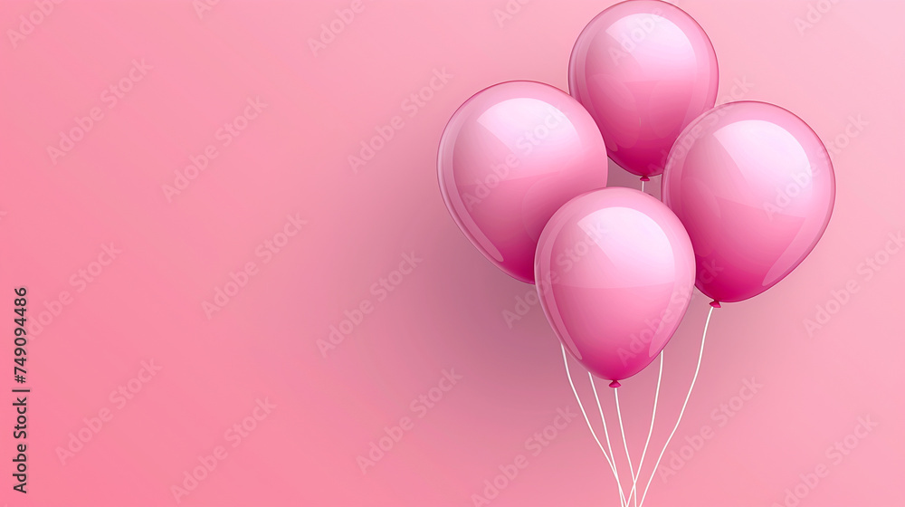 pink balloon on a pink background