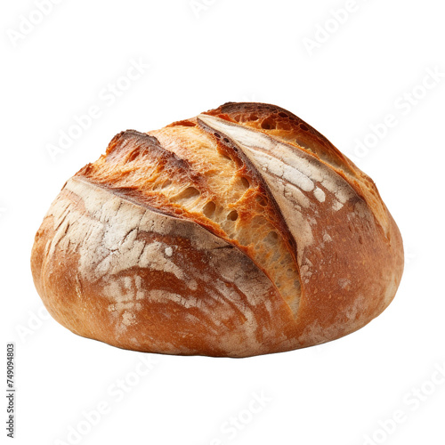 Sourdough bread isolated on transparent background