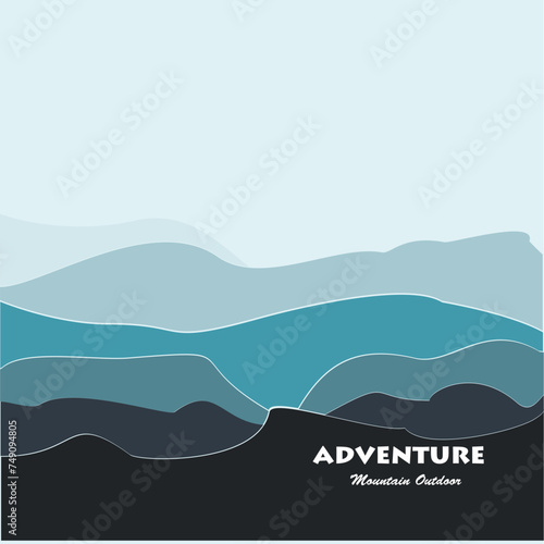 Vector Background with Mountains
