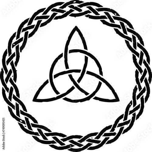 Grunge Celtic Circle and Triquetra