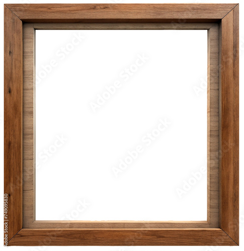 Wooden frame isolated on transparent background