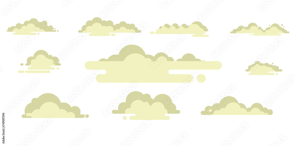 Flat Clouds Icons