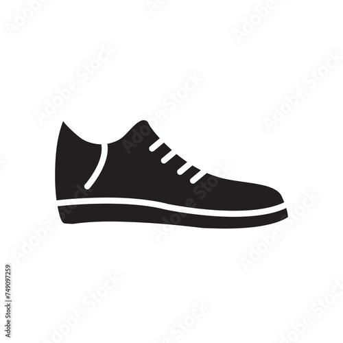 shoe vector glyph flat icon black flat illustration on white background..eps