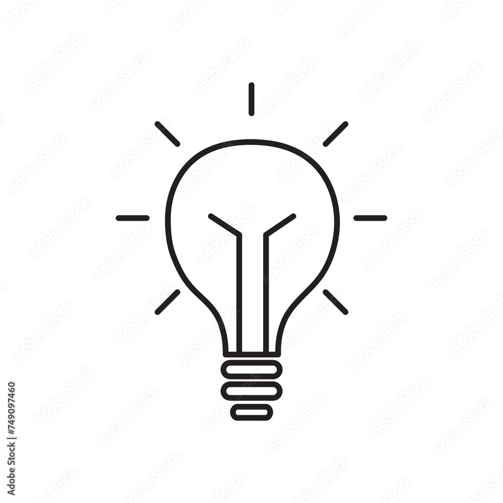 Blub Vector Line Icon simple flat illustration on white background..eps Blub Vector Line Icon simple flat illustration on white background..eps