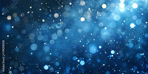  Abstract blue blurred bokeh light on dark background